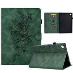 Custodia Smart Tablet in pelle goffrata farfalla peonia, For Samsung Galaxy Tab A 10.1 2016 T580, For Lenovo Tab M10 Gen 2, For Lenovo Tab M10 Plus, For Lenovo Tab M10 Plus 3rd Gen