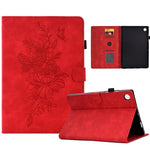 Custodia Smart Tablet in pelle goffrata farfalla peonia, For Samsung Galaxy Tab A 10.1 2016 T580, For Lenovo Tab M10 Gen 2, For Lenovo Tab M10 Plus, For Lenovo Tab M10 Plus 3rd Gen
