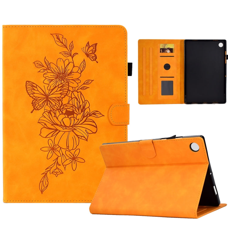 Custodia Smart Tablet in pelle goffrata farfalla peonia, For Samsung Galaxy Tab A 10.1 2016 T580, For Lenovo Tab M10 Gen 2, For Lenovo Tab M10 Plus, For Lenovo Tab M10 Plus 3rd Gen