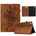 Custodia Smart Tablet in pelle goffrata farfalla peonia, For Samsung Galaxy Tab A 10.1 2016 T580, For Lenovo Tab M10 Gen 2, For Lenovo Tab M10 Plus, For Lenovo Tab M10 Plus 3rd Gen