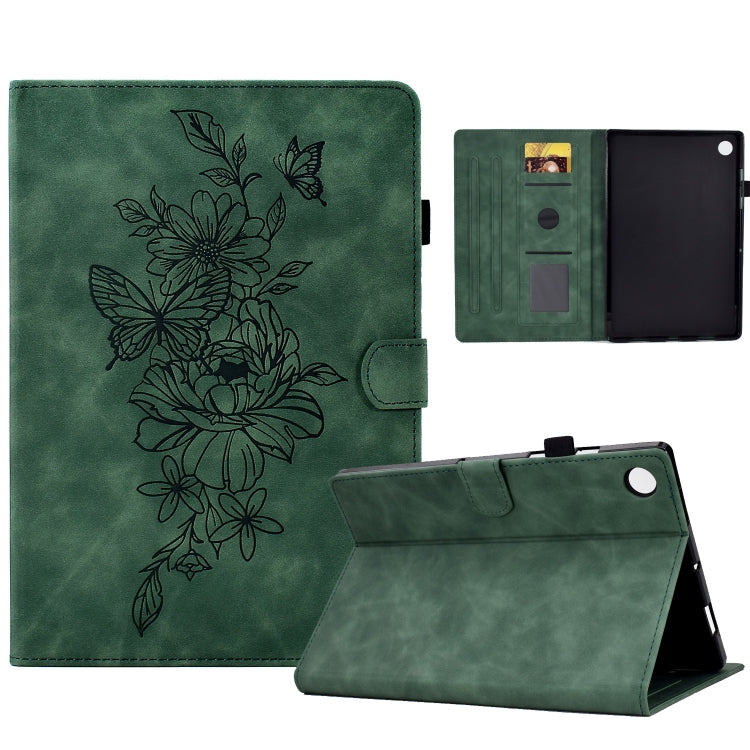 Custodia Smart Tablet in pelle goffrata farfalla peonia, For Samsung Galaxy Tab A 10.1 2016 T580, For Lenovo Tab M10 Gen 2, For Lenovo Tab M10 Plus, For Lenovo Tab M10 Plus 3rd Gen