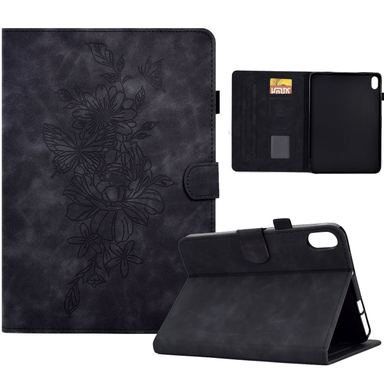 Custodia Smart Tablet in pelle goffrata farfalla peonia, For Lenovo Tab P11