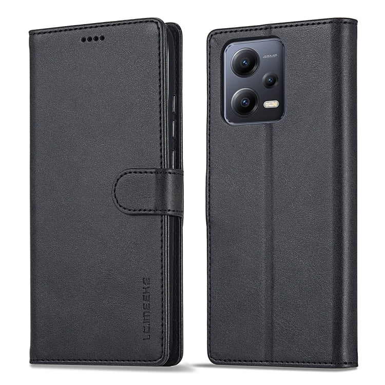 LC.IMEEKE Custodia in pelle a vibrazione orizzontale con struttura in vitello, For Xiaomi Redmi 12C/11A Global, For Xiaomi Redmi Note 12 5G/Poco X5, For Xiaomi Redmi Note 12 Pro 5G/Poco X5 Pro, For Xiaomi Redmi Note 12 Pro+