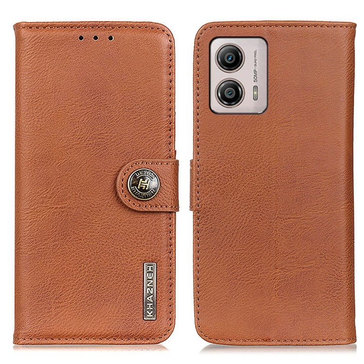 KHAZNEH Custodia per telefono in pelle a conchiglia con trama in pelle bovina, For Motorola Moto E13 4G 2023, For Motorola Moto G53 5G, For OnePlus 11 5G, For OnePlus Nord CE 3 Lite