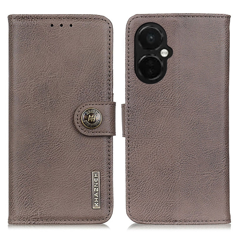 KHAZNEH Custodia per telefono in pelle a conchiglia con trama in pelle bovina, For Motorola Moto E13 4G 2023, For Motorola Moto G53 5G, For OnePlus 11 5G, For OnePlus Nord CE 3 Lite