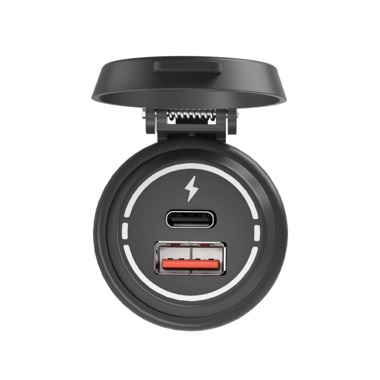 ZH-1786A2 QC3.0 Caricatore per auto doppia interfaccia USB-A + Type-C, lunghezza cavo: 60 cm, ZH-1786A2