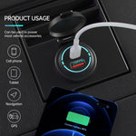 ZH-1786A2 QC3.0 Caricatore per auto doppia interfaccia USB-A + Type-C, lunghezza cavo: 60 cm, ZH-1786A2