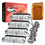 4 in 1 Car 12LEDs Grille Flash Lights Spie luminose con telecomando wireless, Red, Red White, Red Blue, Yellow, Yellow White, Blue, Blue White, White