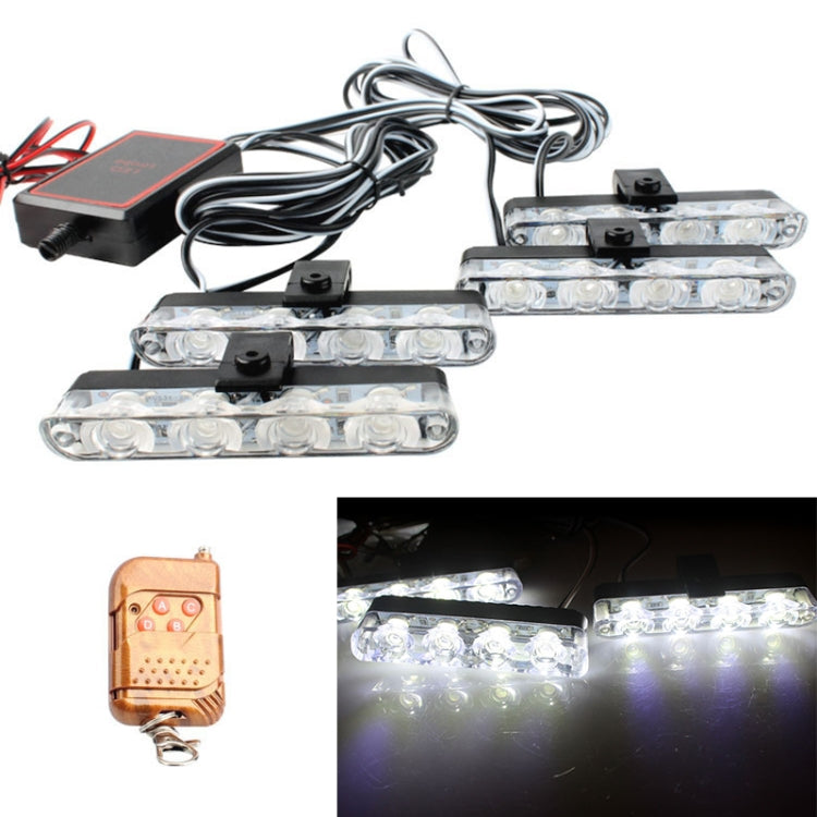4 in 1 Car 16LEDs Grille Flash Lights Spie luminose con telecomando wireless
