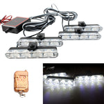 4 in 1 Car 16LEDs Grille Flash Lights Spie luminose con telecomando wireless
