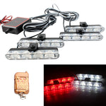 4 in 1 Car 16LEDs Grille Flash Lights Spie luminose con telecomando wireless