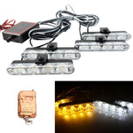 4 in 1 Car 16LEDs Grille Flash Lights Spie luminose con telecomando wireless