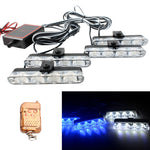 4 in 1 Car 16LEDs Grille Flash Lights Spie luminose con telecomando wireless