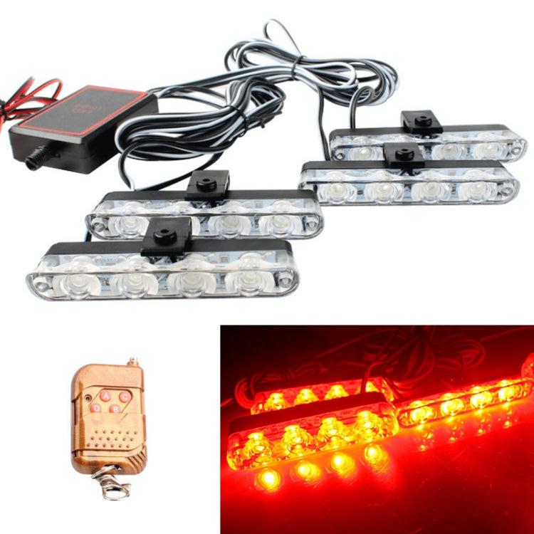 4 in 1 Car 16LEDs Grille Flash Lights Spie luminose con telecomando wireless