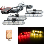 4 in 1 Car 16LEDs Grille Flash Lights Spie luminose con telecomando wireless