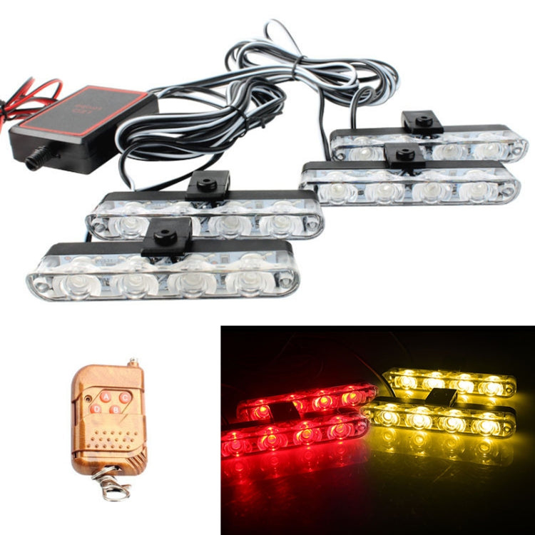 4 in 1 Car 16LEDs Grille Flash Lights Spie luminose con telecomando wireless