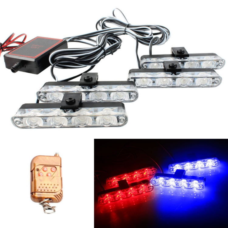 4 in 1 Car 16LEDs Grille Flash Lights Spie luminose con telecomando wireless