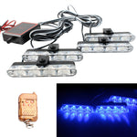 4 in 1 Car 16LEDs Grille Flash Lights Spie luminose con telecomando wireless