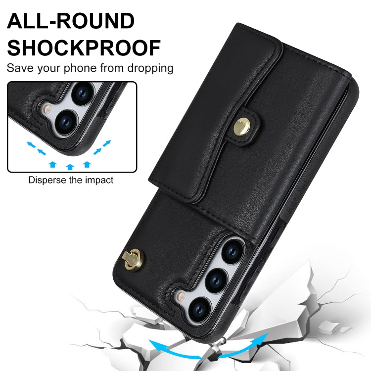 Custodia per telefono in pelle con slot per schede RFID con cordino lungo, For Samsung Galaxy S23 5G, For Samsung Galaxy S23+ 5G, For Samsung Galaxy S23 Ultra 5G, For Samsung Galaxy S22 5G