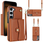 Custodia per telefono in pelle con slot per schede RFID con cordino lungo, For Samsung Galaxy S23 5G, For Samsung Galaxy S23+ 5G, For Samsung Galaxy S23 Ultra 5G, For Samsung Galaxy S22 5G