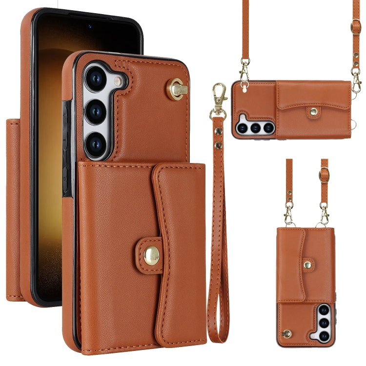 Custodia per telefono in pelle con slot per schede RFID con cordino lungo, For Samsung Galaxy S23 5G, For Samsung Galaxy S23+ 5G, For Samsung Galaxy S23 Ultra 5G, For Samsung Galaxy S22 5G