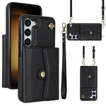 Custodia per telefono in pelle con slot per schede RFID con cordino lungo, For Samsung Galaxy S23 5G, For Samsung Galaxy S23+ 5G, For Samsung Galaxy S23 Ultra 5G, For Samsung Galaxy S22 5G