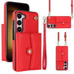 Custodia per telefono in pelle con slot per schede RFID con cordino lungo, For Samsung Galaxy S23 5G, For Samsung Galaxy S23+ 5G, For Samsung Galaxy S23 Ultra 5G, For Samsung Galaxy S22 5G