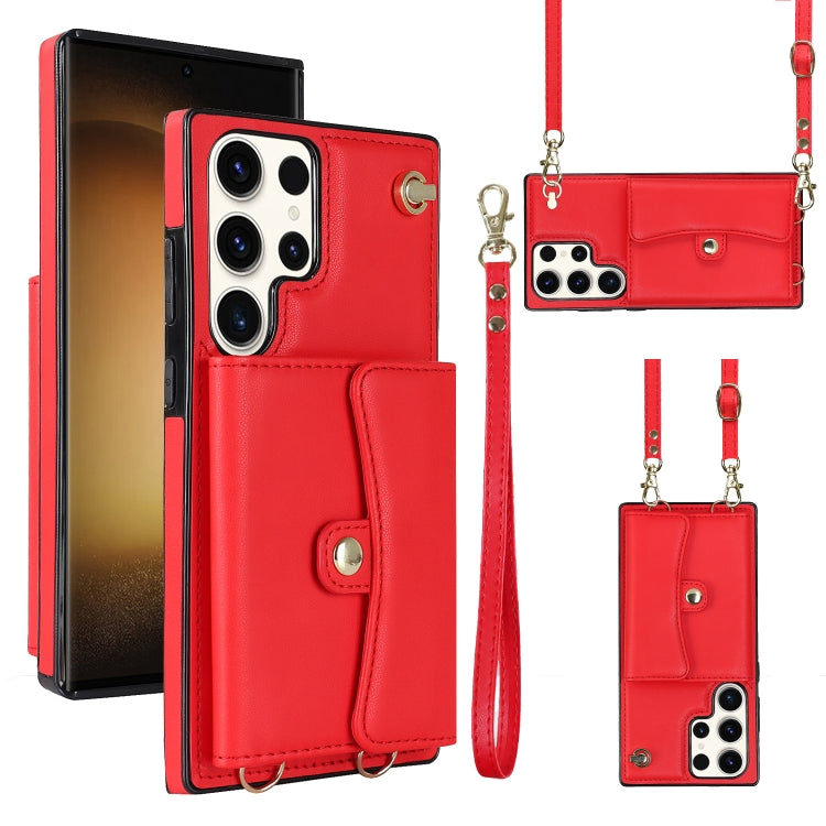 Custodia per telefono in pelle con slot per schede RFID con cordino lungo, For Samsung Galaxy S23 5G, For Samsung Galaxy S23+ 5G, For Samsung Galaxy S23 Ultra 5G, For Samsung Galaxy S22 5G
