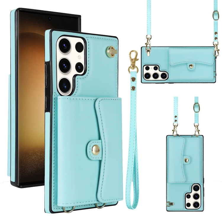 Custodia per telefono in pelle con slot per schede RFID con cordino lungo, For Samsung Galaxy S23 5G, For Samsung Galaxy S23+ 5G, For Samsung Galaxy S23 Ultra 5G, For Samsung Galaxy S22 5G