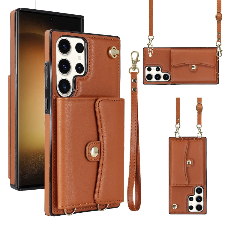 Custodia per telefono in pelle con slot per schede RFID con cordino lungo, For Samsung Galaxy S23 5G, For Samsung Galaxy S23+ 5G, For Samsung Galaxy S23 Ultra 5G, For Samsung Galaxy S22 5G