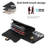 Custodia per telefono in pelle con slot per schede RFID con cordino lungo, For Samsung Galaxy S22+ 5G, For Samsung Galaxy S22 Ultra 5G, For Samsung Galaxy S21 5G, For Samsung Galaxy S21+ 5G