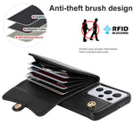 Custodia per telefono in pelle con slot per schede RFID con cordino lungo, For Samsung Galaxy S21 Ultra 5G, For Samsung Galaxy S20, For Samsung Galaxy S20+, For Samsung Galaxy S20 Ultra