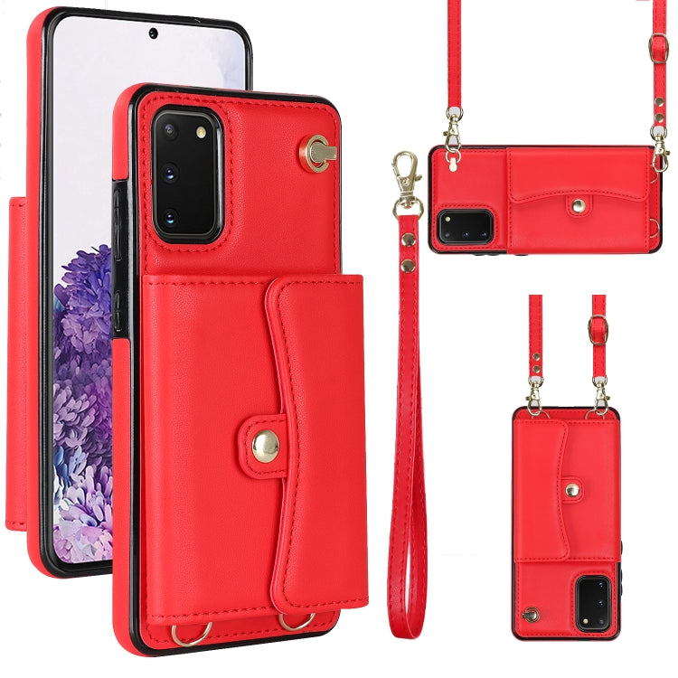 Custodia per telefono in pelle con slot per schede RFID con cordino lungo, For Samsung Galaxy S21 Ultra 5G, For Samsung Galaxy S20, For Samsung Galaxy S20+, For Samsung Galaxy S20 Ultra