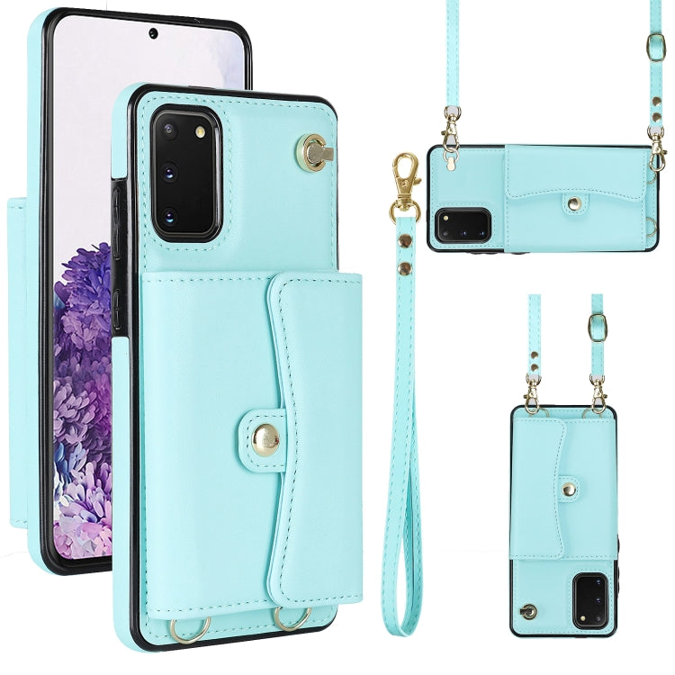 Custodia per telefono in pelle con slot per schede RFID con cordino lungo, For Samsung Galaxy S21 Ultra 5G, For Samsung Galaxy S20, For Samsung Galaxy S20+, For Samsung Galaxy S20 Ultra