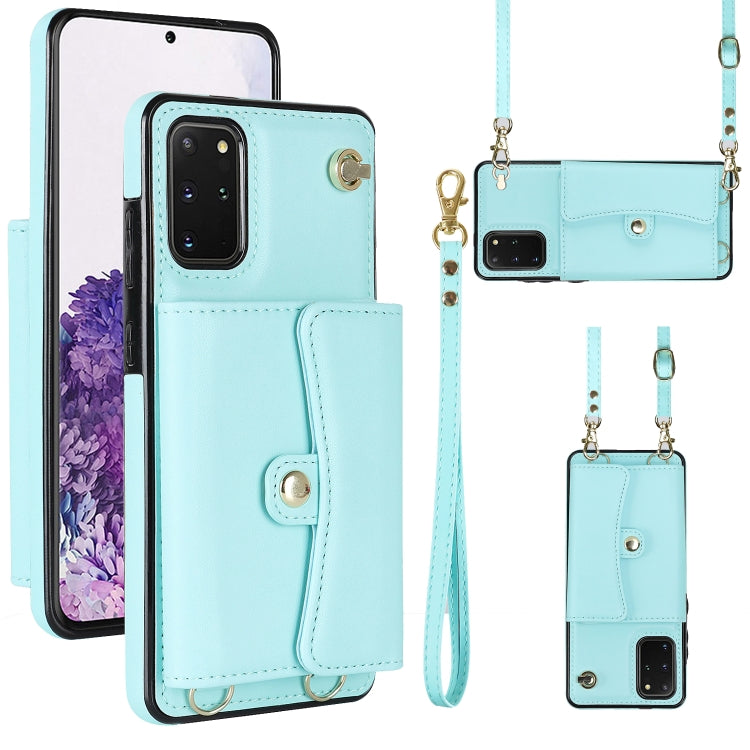 Custodia per telefono in pelle con slot per schede RFID con cordino lungo, For Samsung Galaxy S21 Ultra 5G, For Samsung Galaxy S20, For Samsung Galaxy S20+, For Samsung Galaxy S20 Ultra
