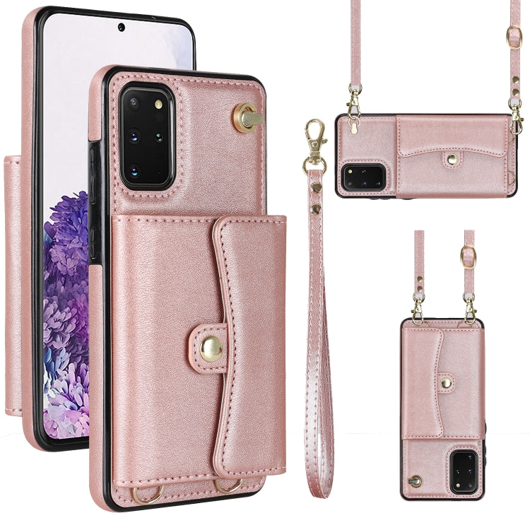 Custodia per telefono in pelle con slot per schede RFID con cordino lungo, For Samsung Galaxy S21 Ultra 5G, For Samsung Galaxy S20, For Samsung Galaxy S20+, For Samsung Galaxy S20 Ultra