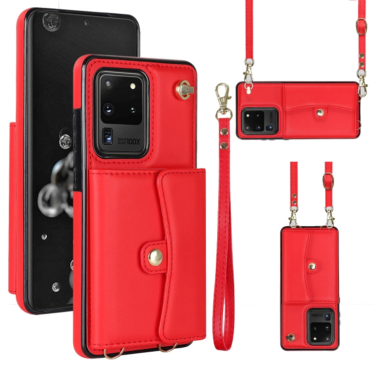 Custodia per telefono in pelle con slot per schede RFID con cordino lungo, For Samsung Galaxy S21 Ultra 5G, For Samsung Galaxy S20, For Samsung Galaxy S20+, For Samsung Galaxy S20 Ultra