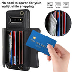 Custodia per telefono in pelle con slot per schede RFID con cordino lungo, For Samsung Galaxy S10, For Samsung Galaxy S10+, For Samsung Galaxy Note10, For Samsung Galaxy Note10+