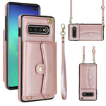 Custodia per telefono in pelle con slot per schede RFID con cordino lungo, For Samsung Galaxy S10, For Samsung Galaxy S10+, For Samsung Galaxy Note10, For Samsung Galaxy Note10+