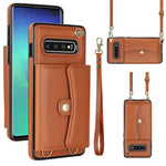 Custodia per telefono in pelle con slot per schede RFID con cordino lungo, For Samsung Galaxy S10, For Samsung Galaxy S10+, For Samsung Galaxy Note10, For Samsung Galaxy Note10+