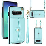 Custodia per telefono in pelle con slot per schede RFID con cordino lungo, For Samsung Galaxy S10, For Samsung Galaxy S10+, For Samsung Galaxy Note10, For Samsung Galaxy Note10+