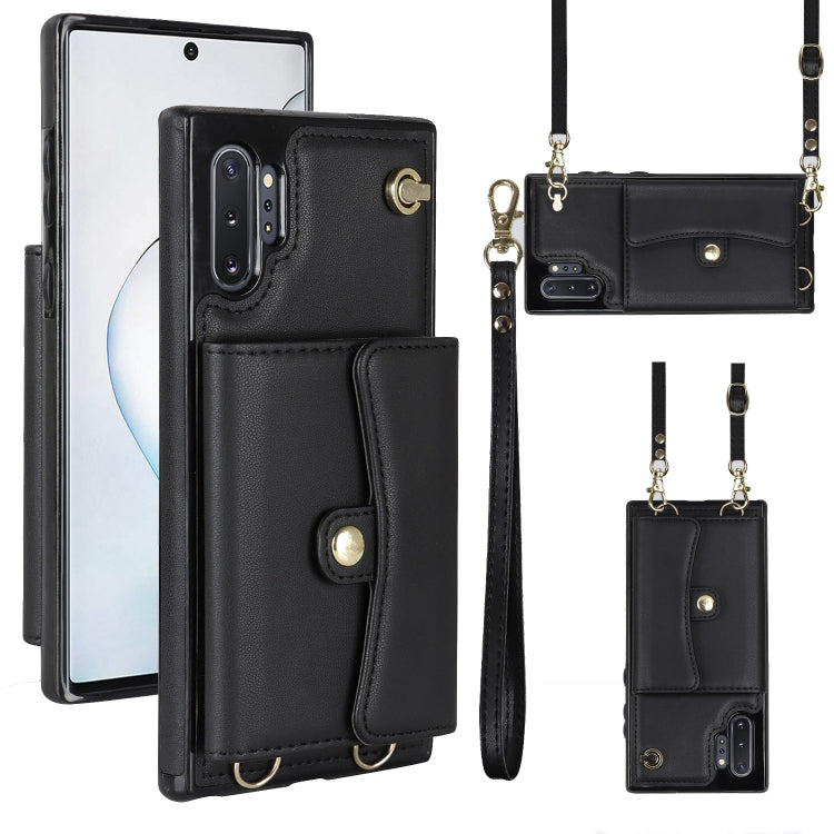 Custodia per telefono in pelle con slot per schede RFID con cordino lungo, For Samsung Galaxy S10, For Samsung Galaxy S10+, For Samsung Galaxy Note10, For Samsung Galaxy Note10+
