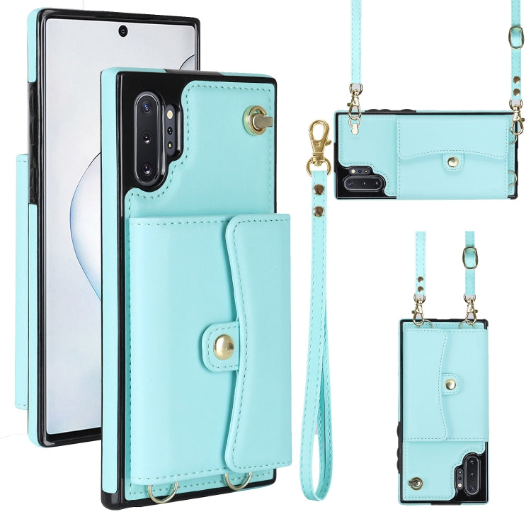 Custodia per telefono in pelle con slot per schede RFID con cordino lungo, For Samsung Galaxy S10, For Samsung Galaxy S10+, For Samsung Galaxy Note10, For Samsung Galaxy Note10+