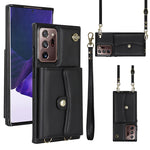 Custodia per telefono in pelle con slot per schede RFID con cordino lungo, For Samsung Galaxy Note20 Ultra, For Samsung Galaxy A12, For Samsung Galaxy A13 4G / 5G, For Samsung Galaxy A20 / A30