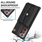 Custodia per telefono in pelle con slot per schede RFID con cordino lungo, For Samsung Galaxy Note20 Ultra, For Samsung Galaxy A12, For Samsung Galaxy A13 4G / 5G, For Samsung Galaxy A20 / A30