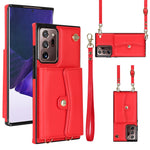 Custodia per telefono in pelle con slot per schede RFID con cordino lungo, For Samsung Galaxy Note20 Ultra, For Samsung Galaxy A12, For Samsung Galaxy A13 4G / 5G, For Samsung Galaxy A20 / A30