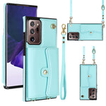 Custodia per telefono in pelle con slot per schede RFID con cordino lungo, For Samsung Galaxy Note20 Ultra, For Samsung Galaxy A12, For Samsung Galaxy A13 4G / 5G, For Samsung Galaxy A20 / A30