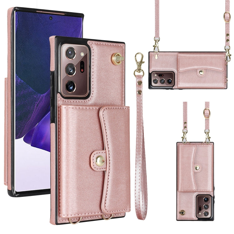 Custodia per telefono in pelle con slot per schede RFID con cordino lungo, For Samsung Galaxy Note20 Ultra, For Samsung Galaxy A12, For Samsung Galaxy A13 4G / 5G, For Samsung Galaxy A20 / A30