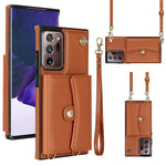 Custodia per telefono in pelle con slot per schede RFID con cordino lungo, For Samsung Galaxy Note20 Ultra, For Samsung Galaxy A12, For Samsung Galaxy A13 4G / 5G, For Samsung Galaxy A20 / A30