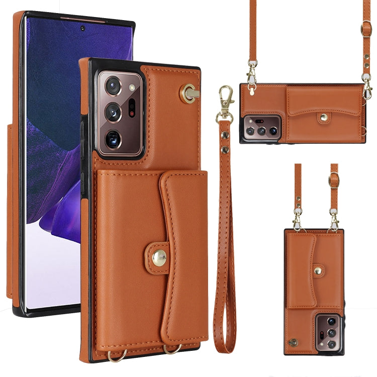 Custodia per telefono in pelle con slot per schede RFID con cordino lungo, For Samsung Galaxy Note20 Ultra, For Samsung Galaxy A12, For Samsung Galaxy A13 4G / 5G, For Samsung Galaxy A20 / A30